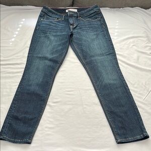 Isaac Mizrahi Dark Blue Jeans with Pink Stitching